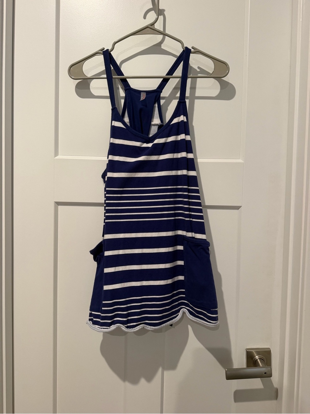 FP Movement by Free People Navy and White Striped Racerback Tank Dress